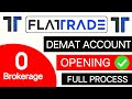 FlatTrade Demat Account Opening Full Process 2026 | 0 Brokerage Account Kaise Khole #flattrade