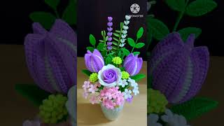 Famous Crochet Flowers & Leaves 💗Free pattern Tutorial on YouTube Gonkui Crochet step by step #shorts Net Worth
