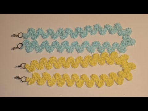 (코바늘)쉽게 뜨는 마스크 목걸이 / 마스크 스트랩 / 마스크줄 / 가방끈 /패턴 목걸이 How to crochet mask strap