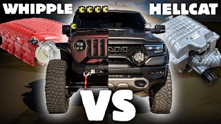 Supercharged Whipple Jeep VS Hellcat RAM TRX  DRAG RACE