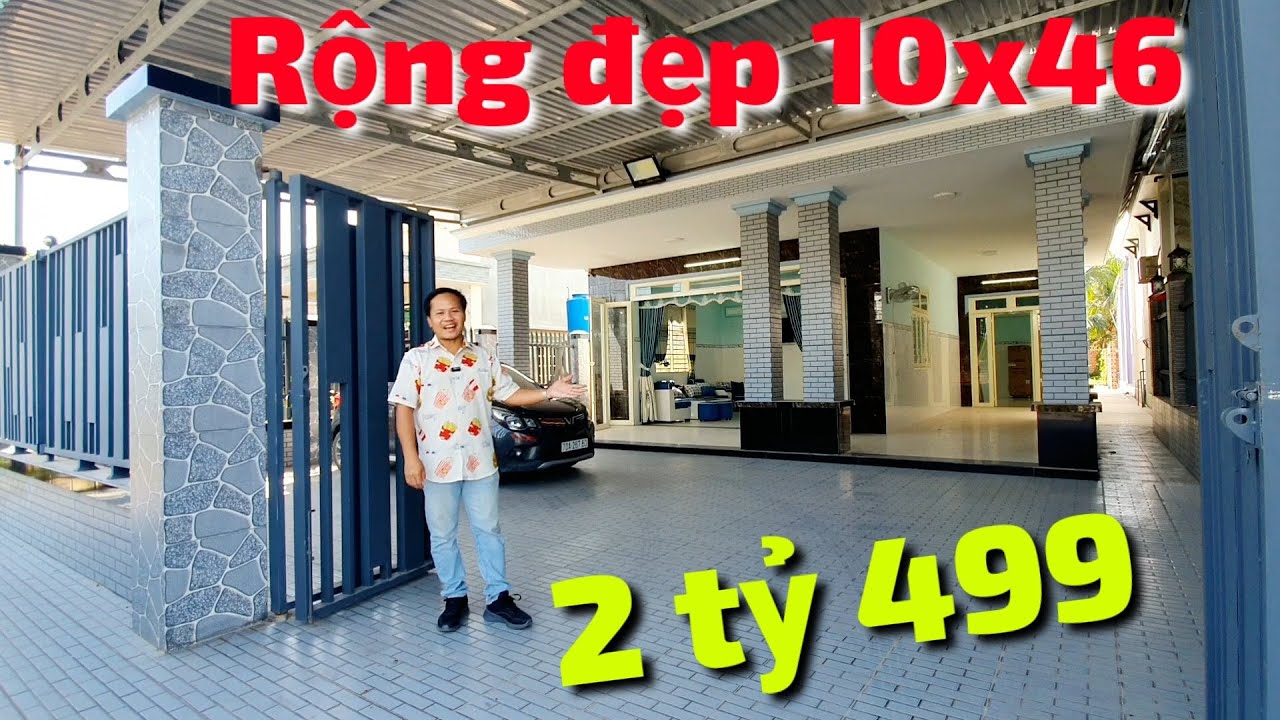 Căn nhà Chữ L sân vườn 10x46 bán giá rẻ 2 tỷ 499 triệu mặt tiền đường nhựa Cẩm Giang Gò Dầu Tây Ninh