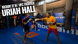 &quot;Kickin It&quot; with Ex UFC Champion Uriah Hall - Michael Jai White and Uriah Hall Sparring