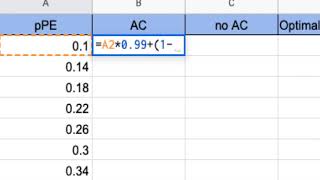 One way sensitivity analysis using Google Spreadsheet