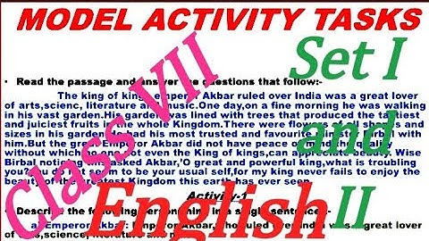 Class 7 English model activity tasks // model activity tasks class 7 English