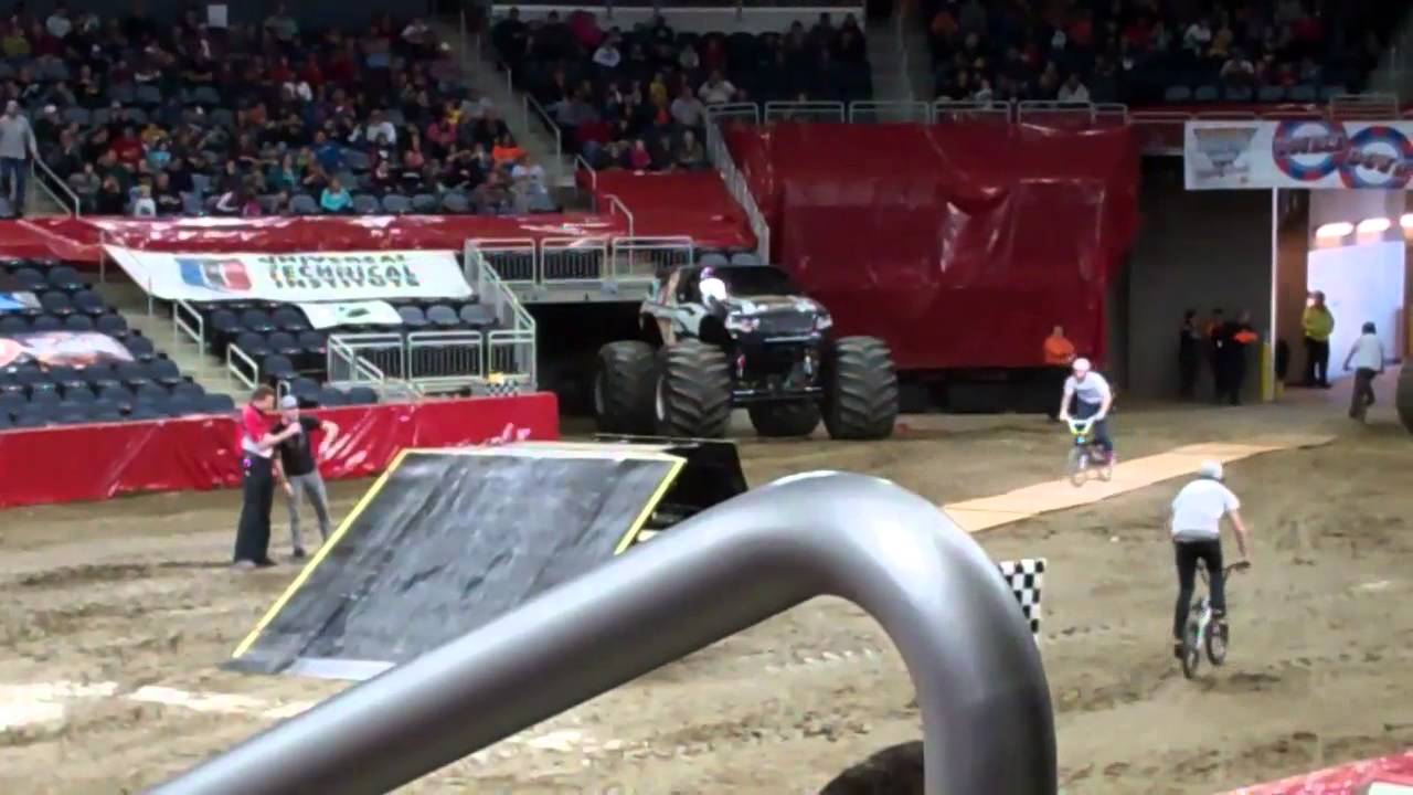 BMX riders showing some tricks during Monster Jam at the Ford Center