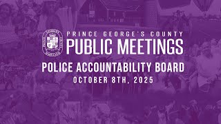 Police Accountability Board Meeting: October, 8th 2025