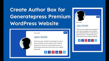 Learn how to create dynamic author box with social media links for Generatepress Premium theme