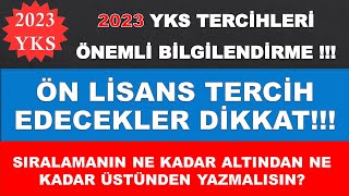2023 Terci̇hleri̇ Başliyor Ön Li̇sans Yazacaklar Di̇kkat Siralamanin Ne Kadar Üstünden Yazmalisin?