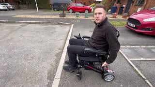 LITHTECH COMPACT + Folding Electric Wheelchair, Lightweight portable chair that’s great for travel