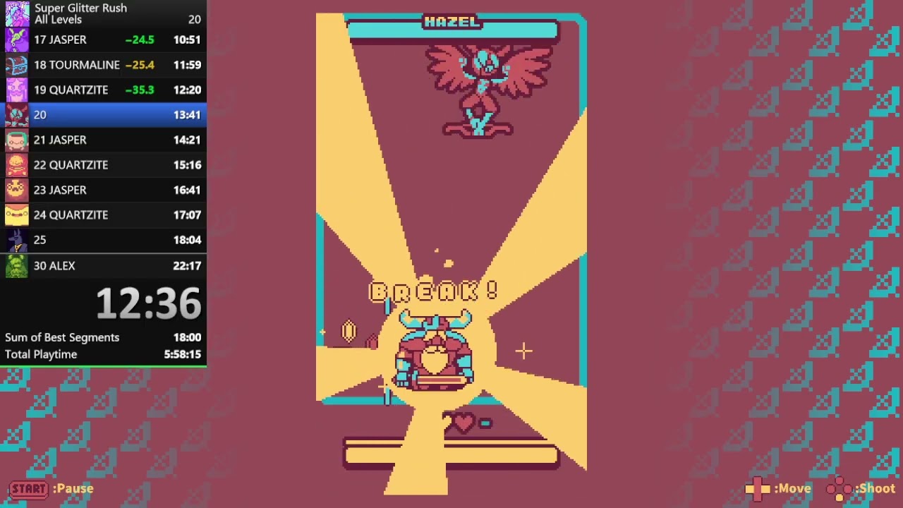 [WR] Super Glitter Rush - Speedrun All Levels - 20:12