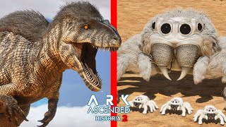 ACROCANTHOSAURUS DEL DESIERTO FAMILIA DE ARAÑA SALTARINA Y nuevos dinosaurios! ARK Ascended Historia