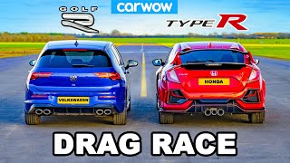 VW Golf R v Civic Type R  DRAG RACE