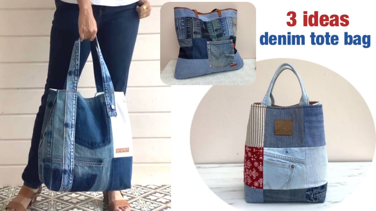 How to sew a cute new tote bag using denim scraps