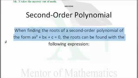 Glossary-Second-Order Polynomial