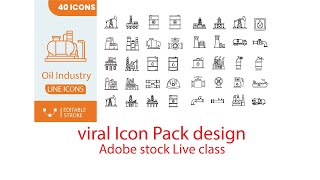 Viral Icon Pack Design 🔴 Live | Adobe Stock Line Icon Tutorial | Income with Vector