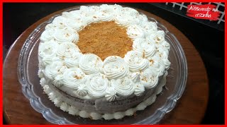 Bolo de chocolate zero Açúcar com recheio de brigadeiro de paçoquinha e cobertura diet - Parte 1