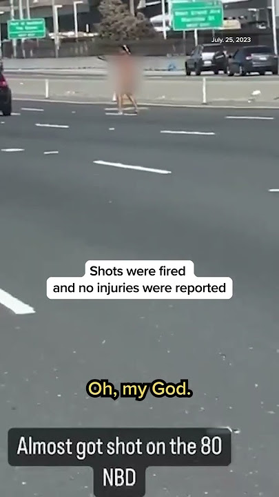 A woman exited her car naked and armed on the Bay Bridge in California.