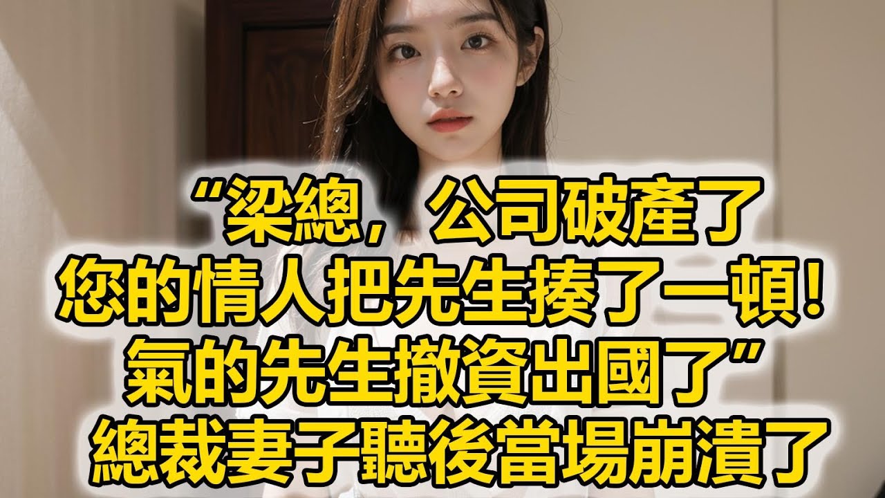 “梁總，公司破產了，您的情人把先生揍了一頓！”氣的先生撤資出國了”，總裁妻子聽後當場崩潰了