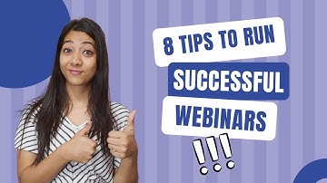 8 Tips to Run Successful WEBINARS | Community | Events