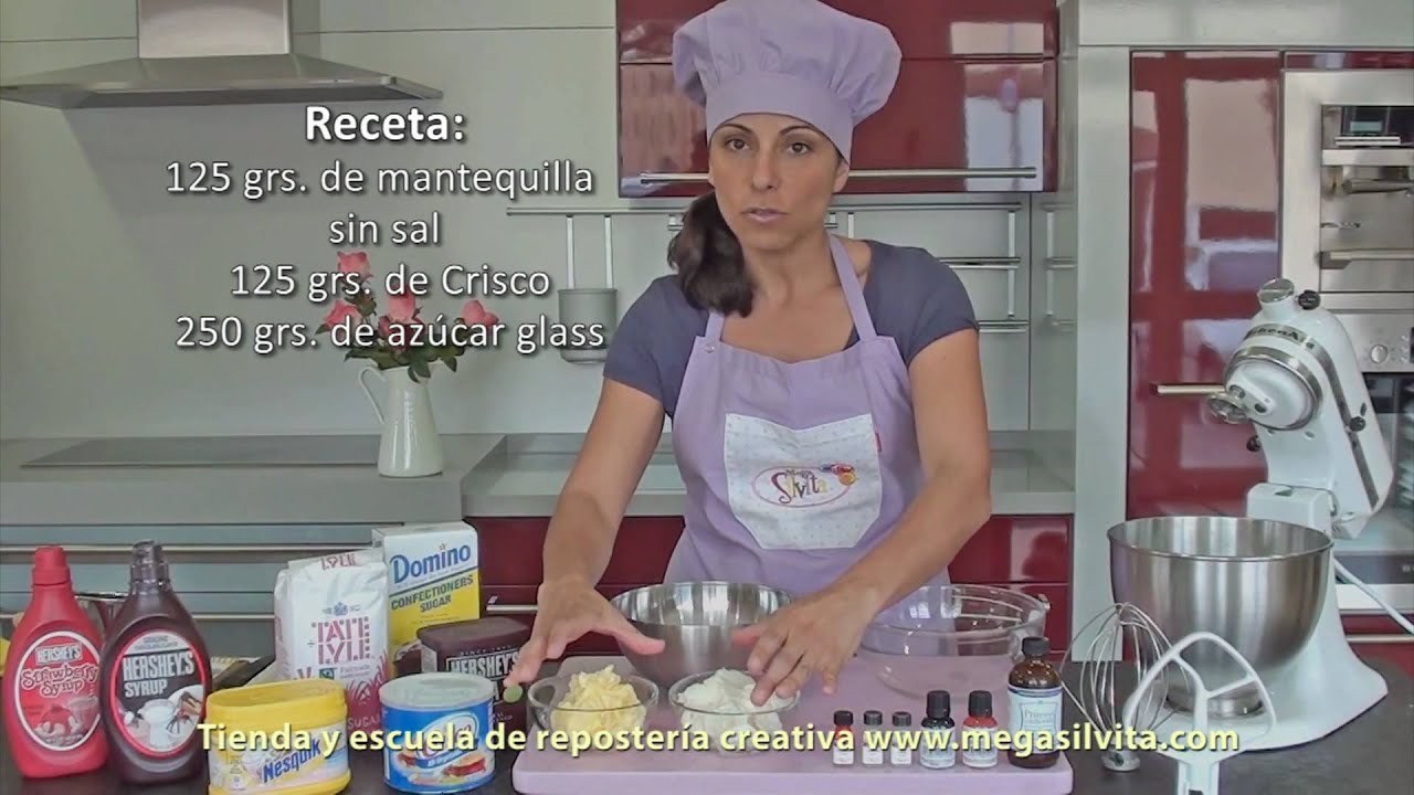 Buttercream, frosting o crema de mantequilla sencilla en KitchenAid