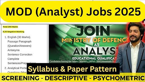 MOD Analyst Job Paper Pattern & Syllabus 2025 | Screening Test Guide & Preparation – CSSTROLOGY