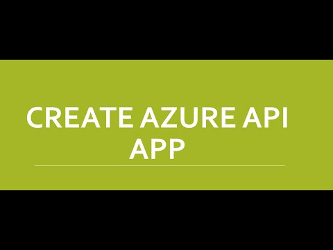 CREATE AZURE API APP