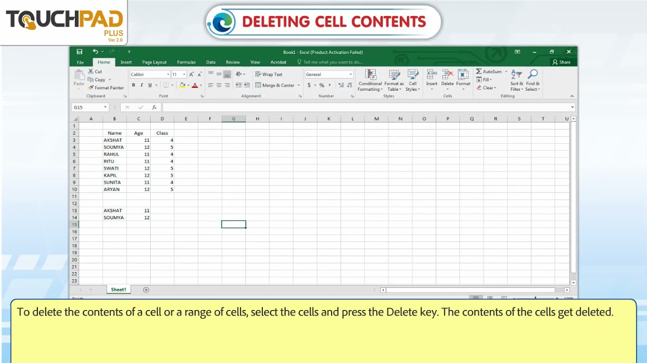 Excel 2016 Deleting Cell Content YouTube Excel 2016 Deleting Cell Content YouTube