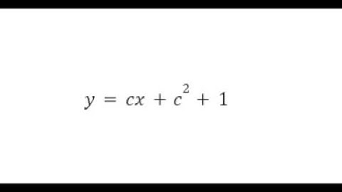 [Tagalog] ELIMINATION OF ARBITRARY CONSTANTS #07 |  y=cx+c^2+1