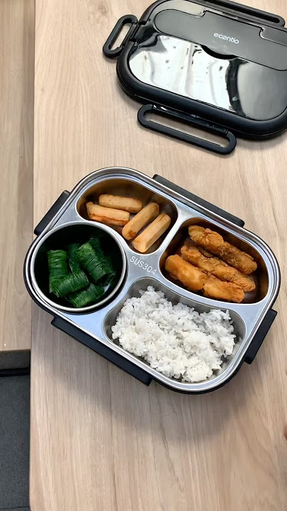 Stainless Lunc Box ecentio #lunchbox #schooltiffinbox #bekalkerja #bento #bekalsekolahanak #bentobox