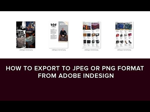 How to Export to JPEG or PNG Format from Adobe InDesign