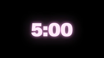 5 Minute Neon Pink Timer | 4K Timer