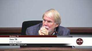 Burleson City Council April 18 2022 McNarin Road