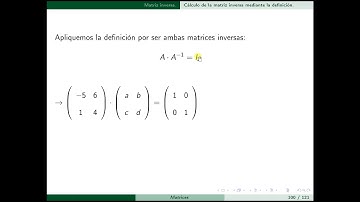 Matrices 19 Cálculo de la matriz inversa por la definición