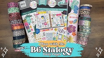 B6 Stalogy Planner Setup - Weekly & Daily Plan with Me - Happy Planner Stickers - Rainbow Jungle