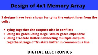 Design of 4 x 1 Memory Array / Design of RAM (4 words and 1 bit/word) #memories