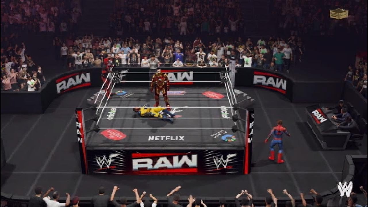 WWE 2K24 - Tag Team Match - Deadpool & Wolverine VS Spider-man & Iron Man
