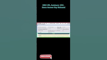 ISRO JPA, Assistant, UDC, Steno Answer Key Released #isro #udc #stenographer #answerkey #released