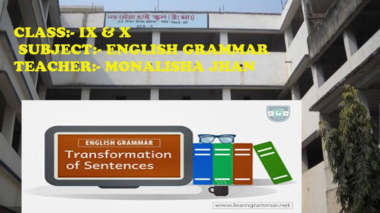 Class Ix And X English Grammar Transformation Of Sentences Youtube 