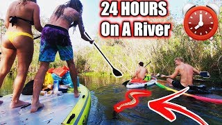 ⏰24 HOUR⏰ OVERNIGHT CHALLENGE ALMOST TURNS DEADLY  !!! (Floating Down A River) | JOOGSQUAD PPJT