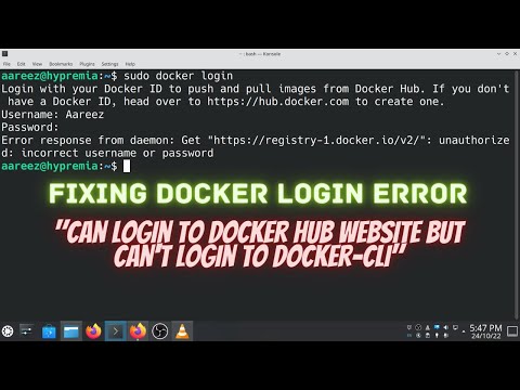 Unable to Docker cli Login Error | Error response from daemon incorrect username or password
