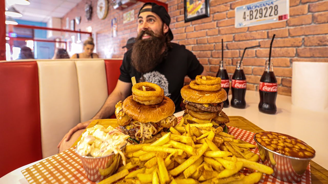 THE TWIN STACK BURGER CHALLENGE | The Chronicles Of Beard Ep.167 - YouTube