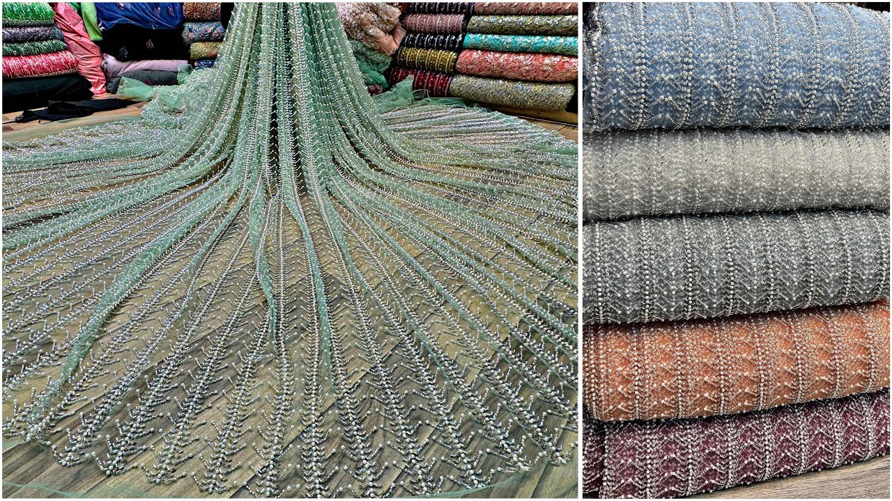 Design Pules WooW ️Lines Design Pules Cutdana 😍| Mashallah Fabrics | Contact Number ...