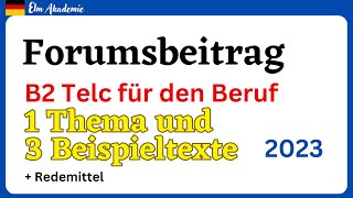 Forumsbeitrag schreiben | TELC B2 Beruf + Redemittel | Deutsch lernen