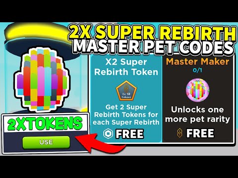 2x Super Rebirth Tokens Codes Master Pets In Tapping Simulator - roblox tapping simulator super rebirth codes