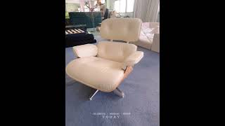 Creamy aniline leather Yadea furniture eames lounge chair replica #eames #chair #luxuryliving ry