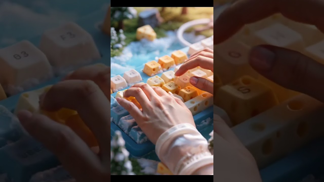 AI ASMR Cheese Keyboard Tapping