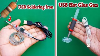 2 Mini Projects USB Soldering Iron &amp; Hot Glue Gun | Soldering Iron Using Resistor | USB Hot Glue Gun