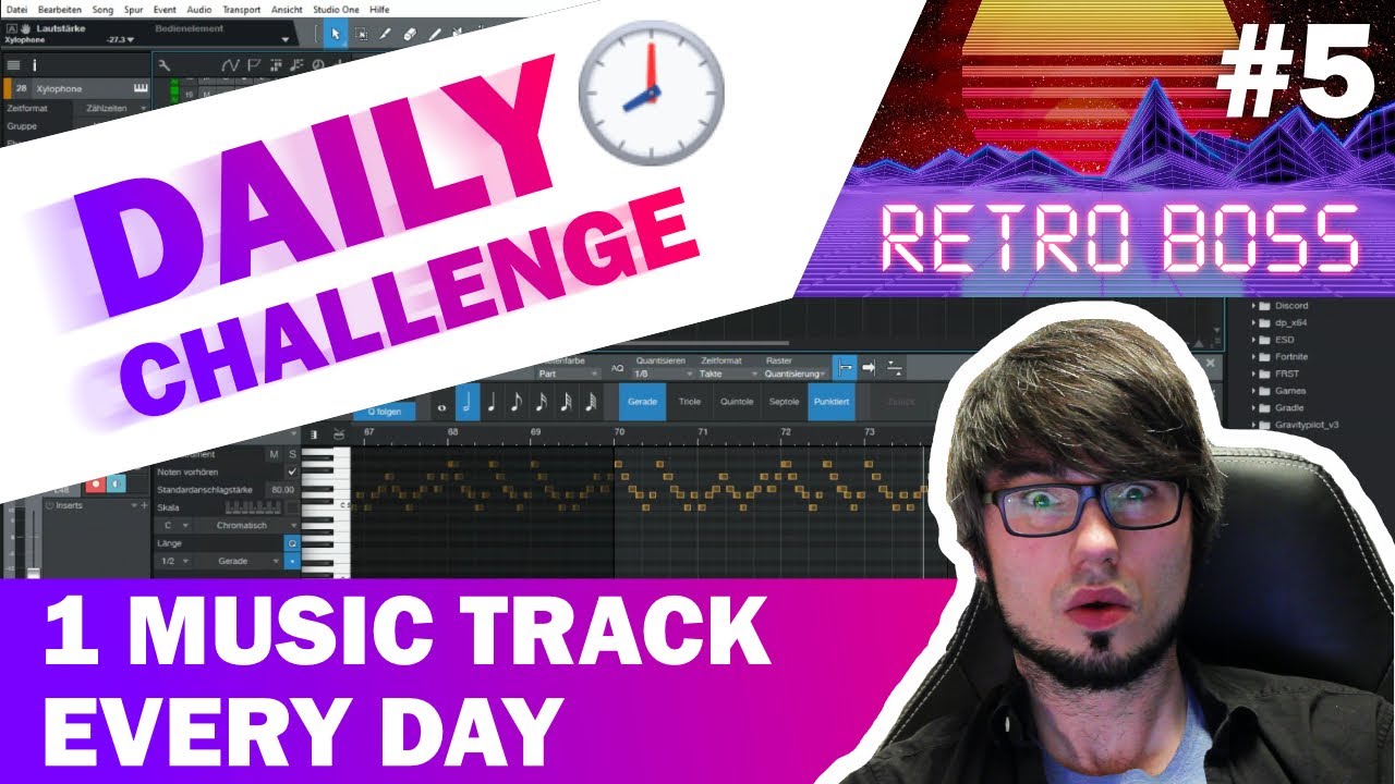 Watch Daily Challenge #5 | "Retro Boss" (composed in 2:30 h) | One Music Track a Day on YouTube Watch Daily Challenge #5 | "Retro Boss" (composed in 2:30 h) | One Music Track a Day on YouTube
