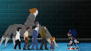 Sonic The Hedgehog Vs It Pennywise, Jason, Chucky, Leatherface, Jeff, Michael - Drawing Cartoon 2