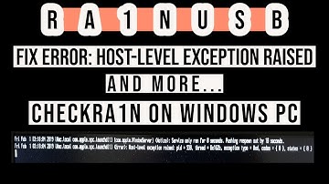 [RA1NUSB] How to fix Host Level Exception Raised Error Ra1nusb | Easy fix 2022